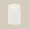 imageLuminara Flameless Slim Pillar Candle Flickering Real Flame Effect Melted Edge Smooth Wax Unscented White Real Wax LED Battery OperatedWhite