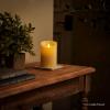 imageLuminara Flameless Slim Pillar Candle Flickering Real Flame Effect Melted Edge Smooth Wax Unscented White Real Wax LED Battery OperatedWhite