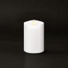 imageLuminara Flameless Slim Pillar Candle Flickering Real Flame Effect Melted Edge Smooth Wax Unscented White Real Wax LED Battery OperatedWhite