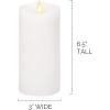 imageLuminara Flameless Slim Pillar Candle Flickering Real Flame Effect Melted Edge Smooth Wax Unscented White Real Wax LED Battery OperatedWhite