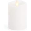 imageLuminara Flameless Slim Pillar Candle Flickering Real Flame Effect Melted Edge Smooth Wax Unscented White Real Wax LED Battery OperatedWhite