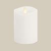 imageLuminara Flameless Slim Pillar Candle Flickering Real Flame Effect Melted Edge Smooth Wax Unscented White Real Wax LED Battery OperatedWhite