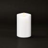 imageLuminara Flameless Slim Pillar Candle Flickering Real Flame Effect Melted Edge Smooth Wax Unscented White Real Wax LED Battery OperatedWhite