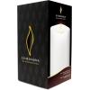 imageLuminara Flameless Slim Pillar Candle Flickering Real Flame Effect Melted Edge Smooth Wax Unscented White Real Wax LED Battery OperatedWhite