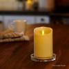 imageLuminara Flameless Slim Pillar Candle Flickering Real Flame Effect Melted Edge Smooth Wax Unscented White Real Wax LED Battery OperatedWhite