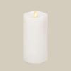 imageLuminara Flameless Slim Pillar Candle Flickering Real Flame Effect Melted Edge Smooth Wax Unscented White Real Wax LED Battery OperatedWhite