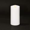 imageLuminara Flameless Slim Pillar Candle Flickering Real Flame Effect Melted Edge Smooth Wax Unscented White Real Wax LED Battery OperatedWhite