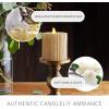 imageLuminara Metallic Embossed Pillar Champagne Flameless LED Candle 325quot x 65quot Battery Operated Real Flame Technology wTimer Function Paraffin WaxChampagne