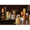 imageLuminara Metallic Embossed Pillar Champagne Flameless LED Candle 325quot x 65quot Battery Operated Real Flame Technology wTimer Function Paraffin WaxChampagne
