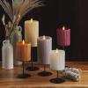 imageLuminara Metallic Embossed Pillar Champagne Flameless LED Candle 325quot x 65quot Battery Operated Real Flame Technology wTimer Function Paraffin WaxGray