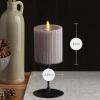 imageLuminara Metallic Embossed Pillar Champagne Flameless LED Candle 325quot x 65quot Battery Operated Real Flame Technology wTimer Function Paraffin WaxGray