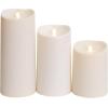 imageLuminara Outdoor Flameless Candle Plastic Finish Unscented Moving Flame Candle with Timer 5quot Ivory