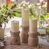 imageLuminara Outdoor Flameless LED Ivory Candle Melted Edge 375quot x 5quot Real Moving Flame Battery Operated Timer Plastic WeatherResistant5inch