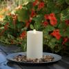 imageLuminara Outdoor Flameless LED Ivory Candle Melted Edge 375quot x 5quot Real Moving Flame Battery Operated Timer Plastic WeatherResistant7inch