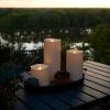 imageLuminara Outdoor Flameless LED Ivory Candle Melted Edge 375quot x 5quot Real Moving Flame Battery Operated Timer Plastic WeatherResistant7inch