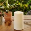imageLuminara Outdoor Flameless LED Ivory Candle Melted Edge 375quot x 5quot Real Moving Flame Battery Operated Timer Plastic WeatherResistant7inch