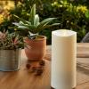 imageLuminara Outdoor Flameless LED Ivory Candle Melted Edge 375quot x 5quot Real Moving Flame Battery Operated Timer Plastic WeatherResistant9inch