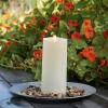 imageLuminara Outdoor Flameless LED Ivory Candle Melted Edge 375quot x 5quot Real Moving Flame Battery Operated Timer Plastic WeatherResistant9inch