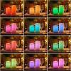 imageLuminara Outdoor Flameless LED Ivory Candle Melted Edge 375quot x 5quot Real Moving Flame Battery Operated Timer Plastic WeatherResistantColor Changing 7inch