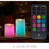 imageLuminara Outdoor Flameless LED Ivory Candle Melted Edge 375quot x 5quot Real Moving Flame Battery Operated Timer Plastic WeatherResistantColor Changing 7inch