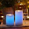 imageLuminara Outdoor Flameless LED Ivory Candle Melted Edge 375quot x 5quot Real Moving Flame Battery Operated Timer Plastic WeatherResistantColor Changing 7inch