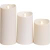 imageLuminara Realistic Artificial Moving Flame Outdoor Pillar Candle  Moving Flame LED Battery Operated Lights for Outside Christmas Halloween  Remote Ready  Remote Sold Separately  Ivory  35quot x 7quot
