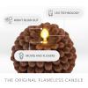 imageLuminara Realistic Artificial Moving Flame Pine cone Flameless LED Candle  White 3quot x 45quotBrown