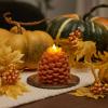 imageLuminara Realistic Artificial Moving Flame Pine cone Flameless LED Candle  White 3quot x 45quotBrown