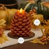 imageLuminara Realistic Artificial Moving Flame Pine cone Flameless LED Candle  White 3quot x 45quotBrown