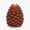 imageLuminara Realistic Artificial Moving Flame Pine cone Flameless LED Candle  White 3quot x 45quotBrown