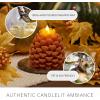 imageLuminara Realistic Artificial Moving Flame Pine cone Flameless LED Candle  White 3quot x 45quotBrown