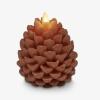 imageLuminara Realistic Artificial Moving Flame Pine cone Flameless LED Candle  White 3quot x 45quotBrown