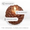 imageLuminara Realistic Artificial Moving Flame Pine cone Flameless LED Candle  White 3quot x 45quotBrown