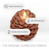 imageLuminara Realistic Artificial Moving Flame Pine cone Flameless LED Candle  White 3quot x 45quotBrown