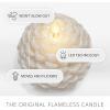 imageLuminara Realistic Artificial Moving Flame Pine cone Flameless LED Candle  White 3quot x 45quotWhite