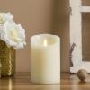 imageLuminara  Flameless LED Battery Operated Flickering Pillar Candles  White  Pack of 13x45  Realistic Moving Flame Real Wax IndoorOutdoor DecorIvory