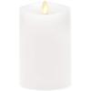 imageLuminara Flameless Slim Pillar Candle Flickering Real Flame Effect Melted Edge Smooth Wax Unscented White Real Wax LED Battery OperatedWhite