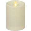 imageLuminara Outdoor Flameless LED Ivory Candle Melted Edge 375quot x 5quot Real Moving Flame Battery Operated Timer Plastic WeatherResistant5inch