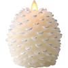 imageLuminara Realistic Artificial Moving Flame Pine cone Flameless LED Candle  White 3quot x 45quotWhite