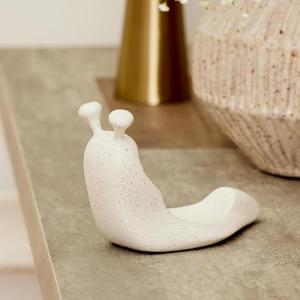 imageLuminara Candlestick Holder White Speckled Ceramic Snail 57quot x 38quot Design Holds The Luminara Chalky Sphere Compatible Safe Decorative Home