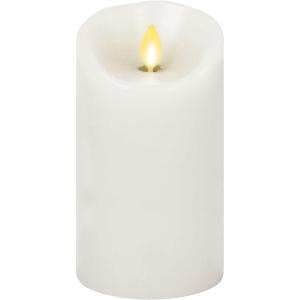 imageLuminara Flameless LED Pillar Candle wScalloped Edge 3quot x 6quot White Real Flame Technology Battery Operated wRemote Timer Function Paraffin Wax3x65inch