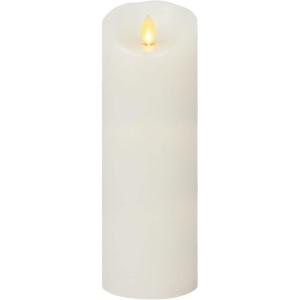 imageLuminara Flameless LED Pillar Candle wScalloped Edge 3quot x 6quot White Real Flame Technology Battery Operated wRemote Timer Function Paraffin Wax3x85inch