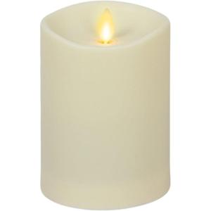 imageLuminara Outdoor Flameless LED Ivory Candle Melted Edge 375quot x 5quot Real Moving Flame Battery Operated Timer Plastic WeatherResistant5inch