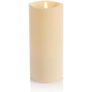 imageLuminara Outdoor Flameless LED Ivory Candle Melted Edge 375quot x 5quot Real Moving Flame Battery Operated Timer Plastic WeatherResistant9inch