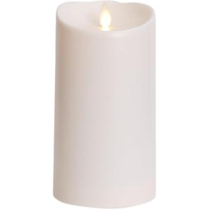 imageLuminara Realistic Artificial Moving Flame Outdoor Pillar Candle  Moving Flame LED Battery Operated Lights for Outside Christmas Halloween  Remote Ready  Remote Sold Separately  Ivory  35quot x 7quot