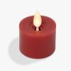 imageLuminara Moving Flame LED Flameless Tealight 14quot x 2quot Remote Ready Battery Operated Plastic LED Flameless Tea Light  Smooth Matte  Pearl Ivory 2Pack WhiteHoliday Red