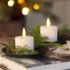 imageLuminara Moving Flame LED Flameless Tealight 14quot x 2quot Remote Ready Battery Operated Plastic LED Flameless Tea Light  Smooth Matte  Pearl Ivory 2Pack WhiteWhite