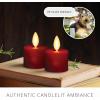imageLuminara Moving Flame LED Flameless Tealight 14quot x 2quot Remote Ready Battery Operated Plastic LED Flameless Tea Light  Smooth Matte  Pearl Ivory 2Pack WhiteBurgundy