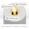 imageLuminara Moving Flame LED Flameless Tealight 14quot x 2quot Remote Ready Battery Operated Plastic LED Flameless Tea Light  Smooth Matte  Pearl Ivory 2Pack WhiteWhite