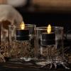 imageLuminara Moving Flame LED Flameless Tealight 14quot x 2quot Remote Ready Battery Operated Plastic LED Flameless Tea Light  Smooth Matte  Pearl Ivory 2Pack WhiteBlack